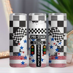 Race Tree Drag Racing Checkered 20 oz Tumbler w/ Dual Lids